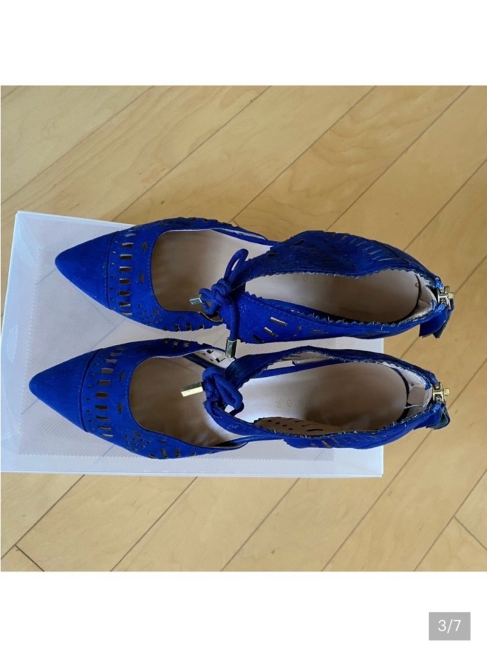 Metaphor Radiant Blue High Heels with Cut-out Design - Picture 3 of 7